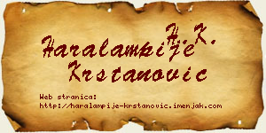 Haralampije Krstanović vizit kartica